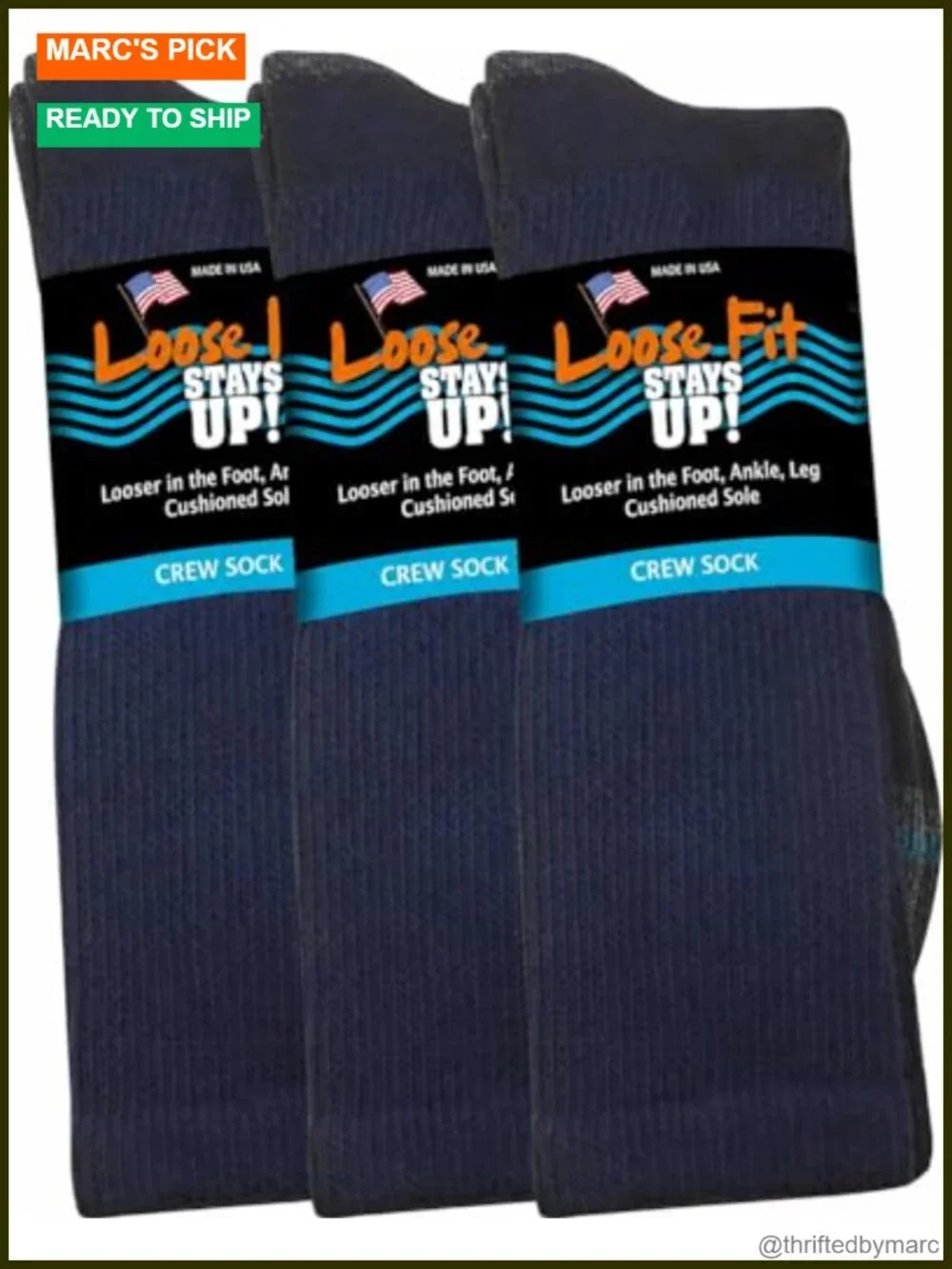 Crew Socks 3-Pack Wide Fit Calf Socks Superior Stretch Comfort Cotton Nylon